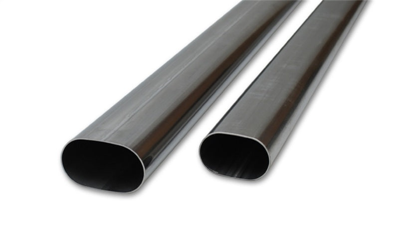Vibrant 3.5-inch Oval T304 Stainless Steel Straight Tubing - 5 Foot Length