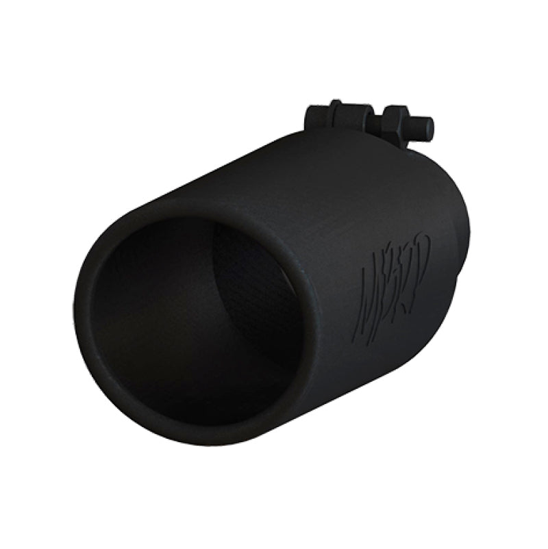 MBRP Universal Exhaust Tip 4-inch O.D. Black Coated Angled Rolled End with 2.5-inch Inlet and 12-inch Length