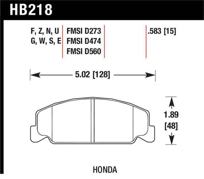 Hawk 88-89 Civic Si / 92-00 Civic CX / 88-00 DX / 98-00 GX HP Plus Street  Front Brake Pads