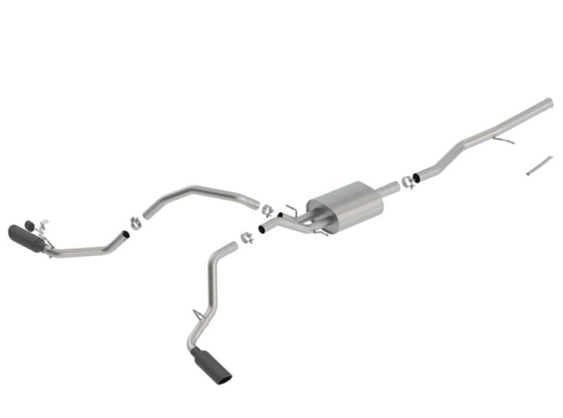 Borla ATAK Cat-Back Exhaust System for 2014-2018 Chevrolet Silverado 1500 and GMC Sierra 1500 with 5.3L V8 - Black Chrome Tips