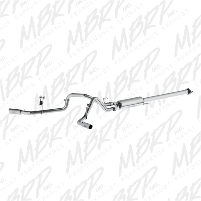 MBRP Armor Lite Series 2.5 Inch Cat Back Dual Side Split Exhaust System for 2015-2016 Ford F-150 with 2.7L/3.5L EcoBoost
