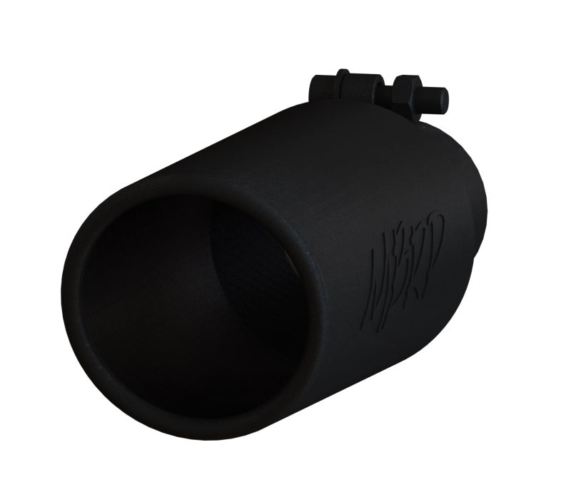 MBRP Universal Exhaust Tip 4-inch O.D. Black Coated Angled Rolled End with 2.5-inch Inlet and 12-inch Length