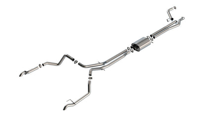 Borla S-Type Cat-Back Exhaust System for Silverado 1500 ZR2 & Sierra 1500 AT4X 6.2L V8 — True Dual Design with Turn Down Tail Pipes
