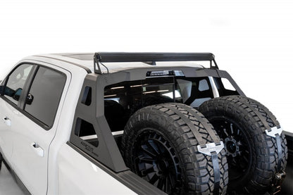 Addictive Desert Designs Stealth Fighter Chase Rack for Ram 1500 TRX (2021-2023) with 50-Inch Light Bar Mount in Hammer Black