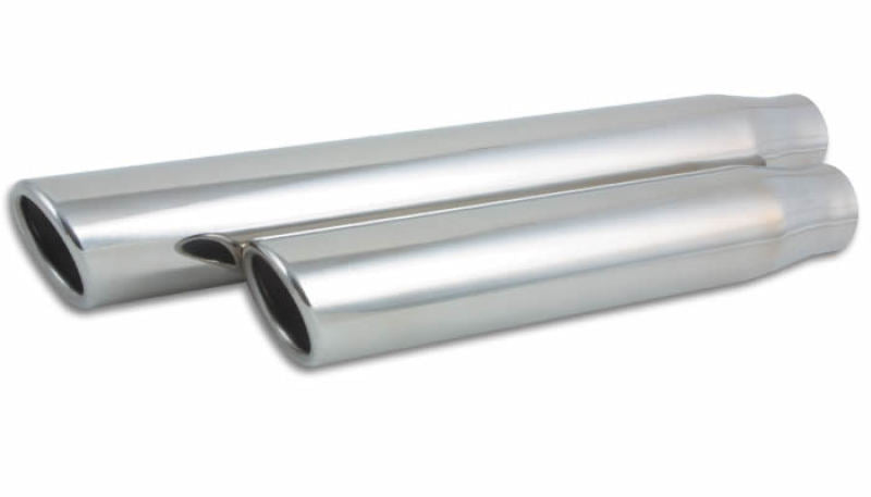 Vibrant 3.5-Inch Round Stainless Steel Truck and SUV Exhaust Tip with Rolled Edge - 11 Inch Length, Part Number 1578