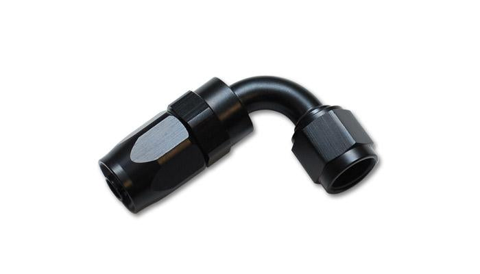 Vibrant 8AN 90 Degree Elbow Hose End Fitting - Black Hard Anodized Aluminum for Automotive Applications