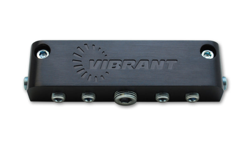 Vibrant Aluminum Vacuum Manifold with 6 Ports – Black Finish, Part #2691