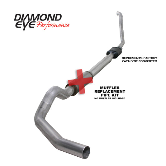 Diamond Eye Performance 5-Inch Aluminum Exhaust Replacement Pipe for 1994-1997 Ford F-250/F-350 PowerStroke 7.3L