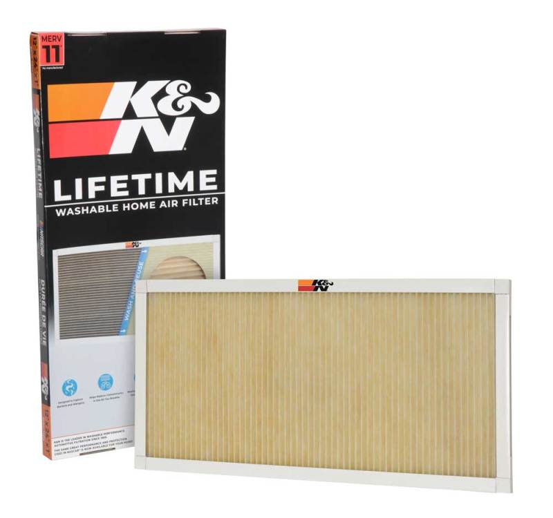 K&N HVAC Filter 12 x 24 x 1 Part HVC-11224 – Washable and Reusable Synthetic Pleated Air Filter for Home HVAC Systems