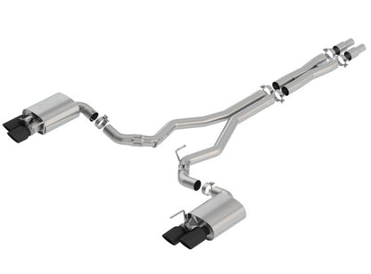 Borla ATAK Cat-Back Exhaust System for 2018-2023 Ford Mustang GT with Active Exhaust Valves – 3 Inch Diameter with Black Chrome Tips