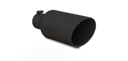 MBRP Universal Exhaust Tip 7 Inch O.D. Black Coated Rolled End with 4 Inch Inlet - 18 Inch Length