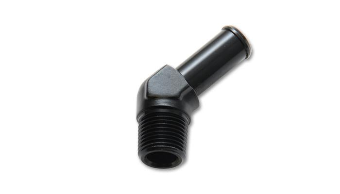 Vibrant 1/4 NPT to 3/8 inch Barb Straight Fitting 90 Degree Adapter - Aluminum