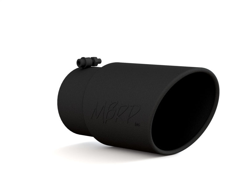 MBRP Universal 6-inch Black Exhaust Tip with Angled Rolled End, Part T5075BLK