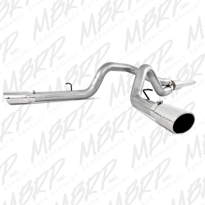 MBRP Armor Lite Series Cat Back Exhaust System for 1999-2004 Ford F-250/F-350 V-10 - Dual Split Side Exit, 4 Inch Diameter, Includes Tips and Hardware