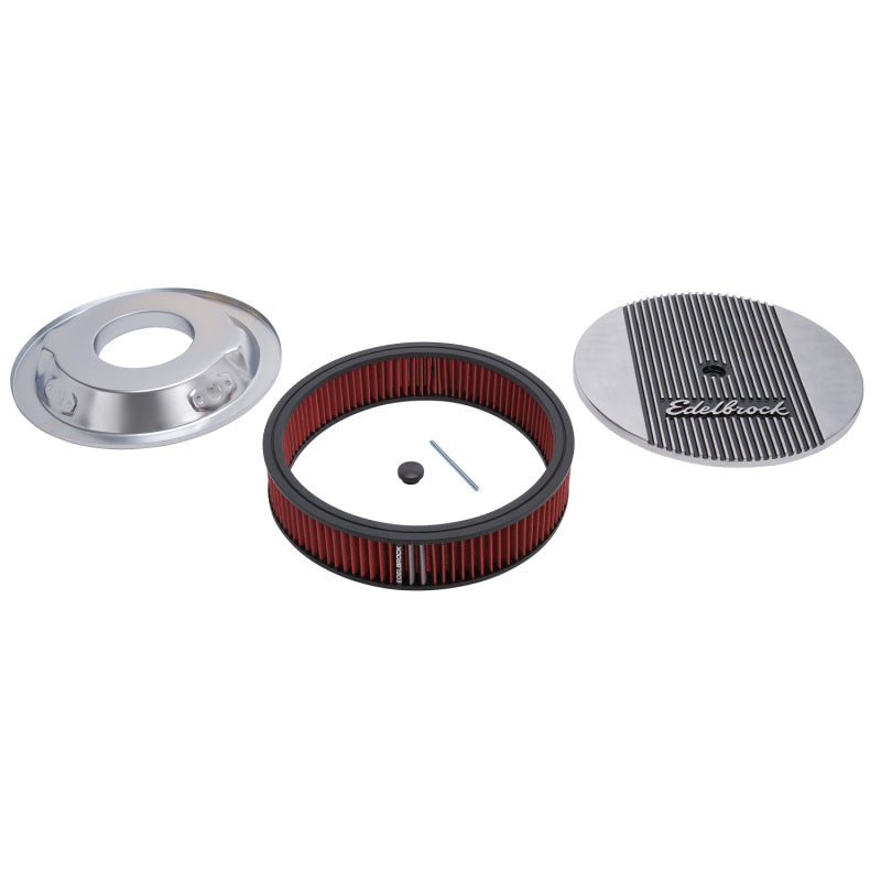 Edelbrock Elite II 14-Inch Diameter Round Air Cleaner with Polished Finish and 3-Inch Reusable Filter