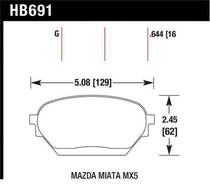 Hawk 06-14 Mazda MX-5 DTC-60 Race Front Brake Pads