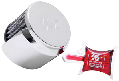 K&N Engineering 62-1516 Crankcase Vent Filter with Chrome Top and Heat Shield for Classic and Racing Engines