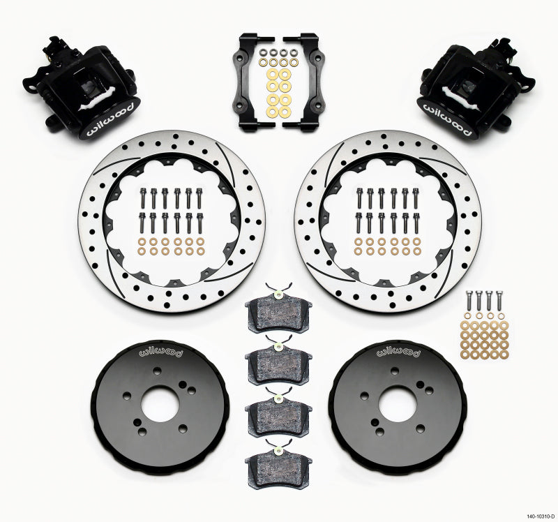Wilwood Combination Parking Brake Rear Kit for Honda S2000 - 12.88 inch Drilled Rotors and Hydro-Mechanical Calipers