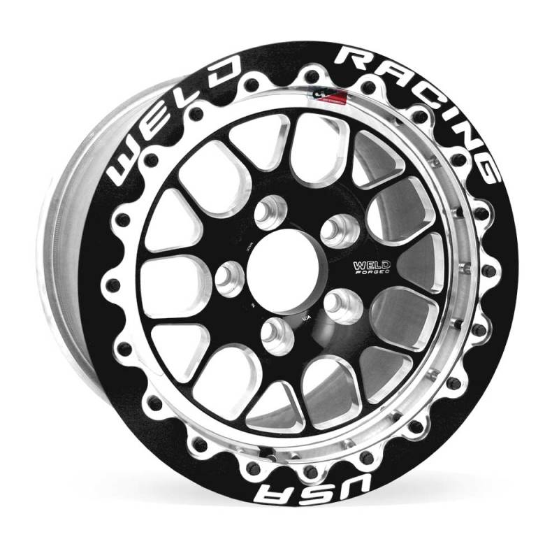 Weld S77 15x10.33 Inch Black Beadlock Wheel with 5x120mm Bolt Pattern and 7.5-inch Backspacing