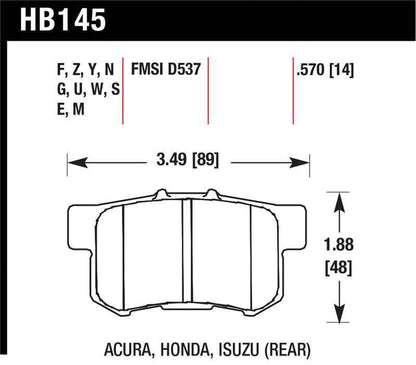 Hawk 06+ Civic Si HP+ Street Rear  Brake Pads