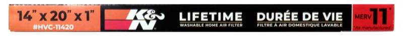 K&N HVAC Filter 14 x 20 x 1 - Washable, Reusable MERV 11 Pleated Synthetic Filter for Home HVAC Systems