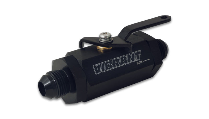 Vibrant -12AN to -12AN Male Shut-Off Valve with Black Anodized Finish
