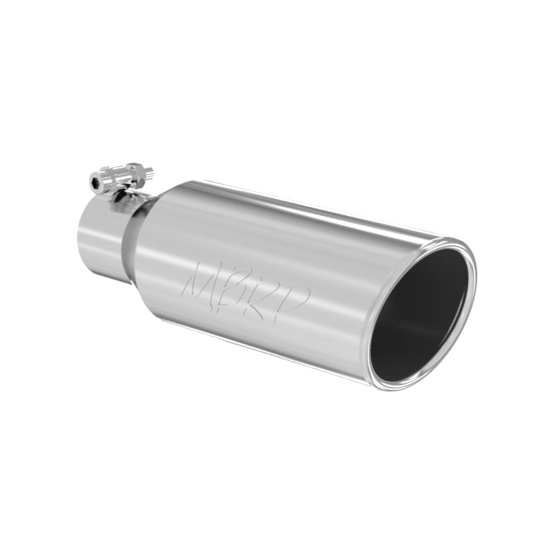 MBRP Universal 4-inch Exhaust Tip with 2.5-inch Inlet and Angled Rolled End – T304 Stainless Steel