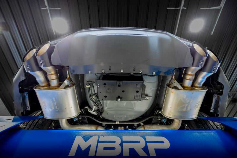 MBRP T5198BLK Black Exhaust Tip Cover Kit for 2015-2016 Ford Mustang - 4 Inch OD, 6.5 Inch Length, Quad Angle Cut