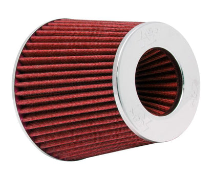 K&N Engineering Universal Chrome Round Tapered Red Air Filter - 4-Inch Diameter