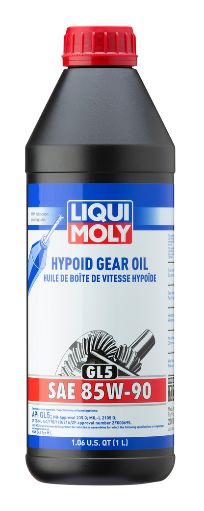 LIQUI MOLY 1L Hypoid Gear Oil GL5 SAE 85W90 for Mercedes-Benz and BMW Vehicles