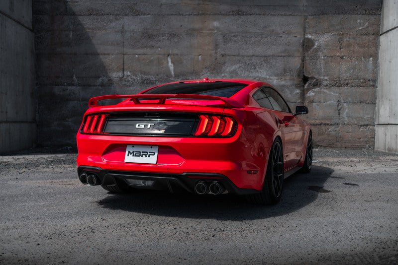 MBRP Armor Pro Series Cat Back Exhaust System for Ford Mustang GT 2018-2022 with Quad Carbon Fiber Tips - T304 Stainless Steel