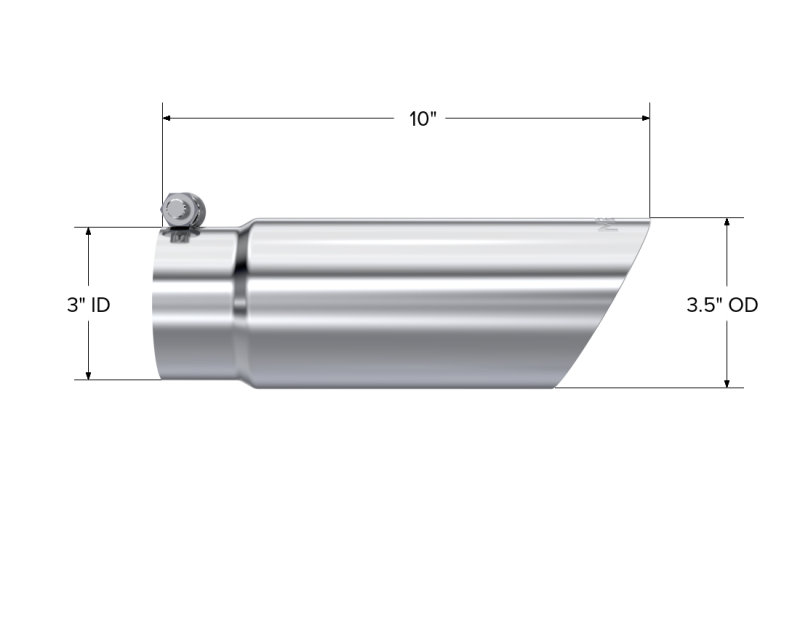 MBRP Universal 3-Inch O.D. Dual Wall Angled Exhaust Tip – Mirror Polished T304 Stainless Steel