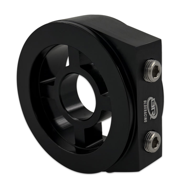 BLOX Racing Oil Filter Block Adapter Black – Compatible with Oil Pressure and Temperature Monitoring
