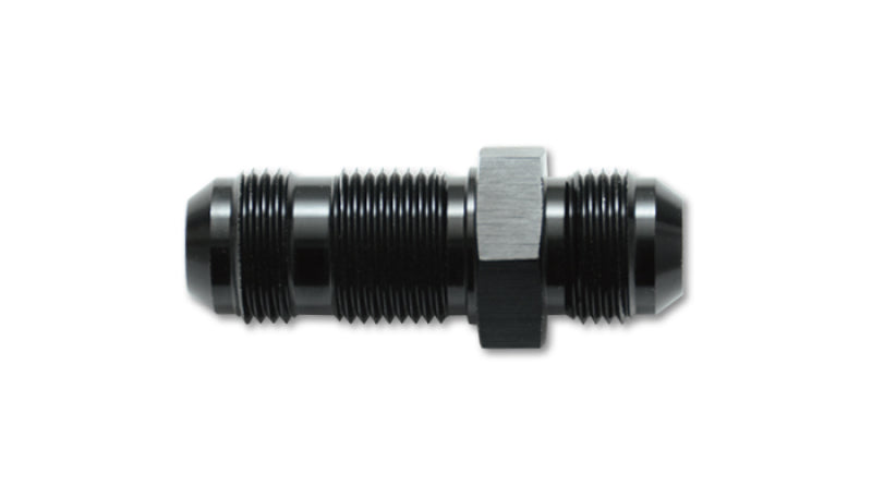 Vibrant -6AN Flare Straight Bulkhead Adapter Fitting in Black Aluminum