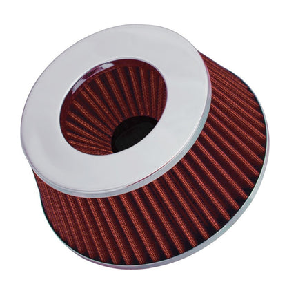 Spectre Adjustable Conical Air Filter 2-1/2 Inch Tall – Red Synthetic Media for 3, 3-1/2, and 4 Inch Tubes
