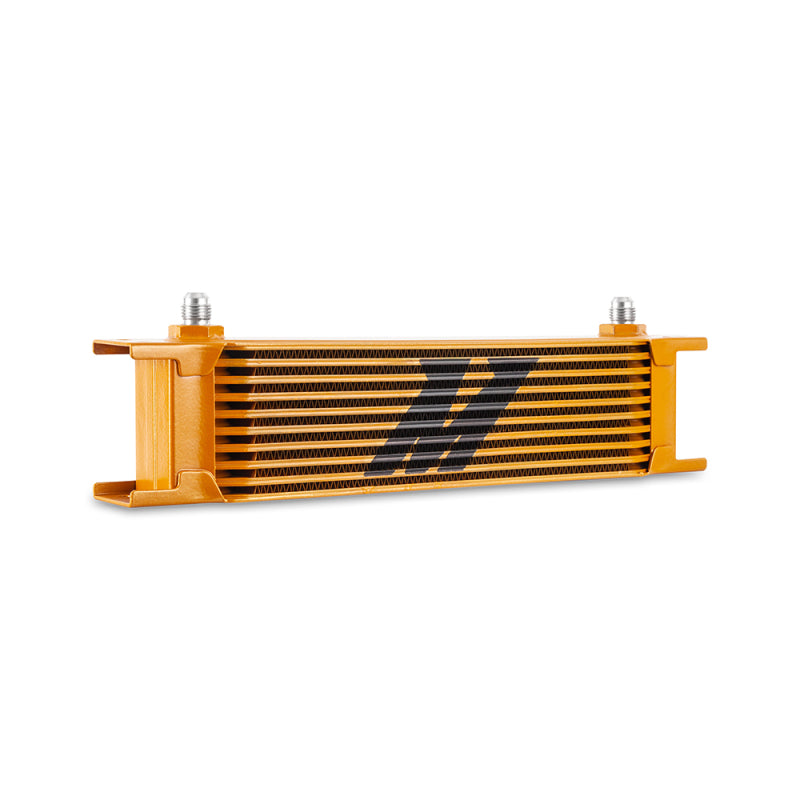 Mishimoto Universal -6AN 10 Row Oil Cooler - Gold for High-Performance Engine and Transmission Cooling