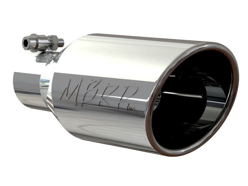 MBRP Universal Exhaust Tip 4.5 Inch Outlet Diameter, 2.5 Inch Inlet, T304 Stainless Steel, Angle Rolled End