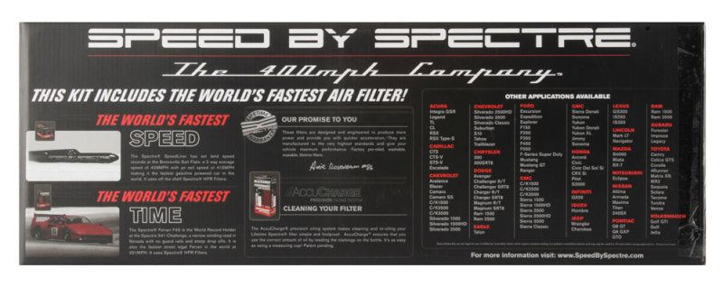Spectre 9931 Air Intake Kit for Dodge Ram 1500/2500 V8-5.2/5.9L - Polished Aluminum with Red Filter