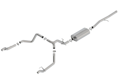 Borla Touring Cat-Back Exhaust System for 2019-2026 Chevrolet Silverado 1500 & GMC Sierra 1500 with 5.3L V8 - Crew and Extended Cab, Factory Split Rear Exit, Reuse Factory Tips