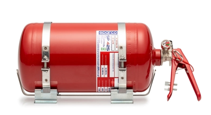 Sparco 4.25 Liter Mechanical Steel Fire Extinguisher System - Automotive Safety Equipment