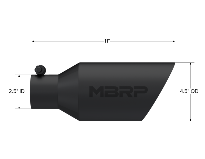 MBRP T5161BLK Universal Dual Wall Black Exhaust Tip - 4.5 Inch Outlet, 2.5 Inch Inlet, 11 Inch Length