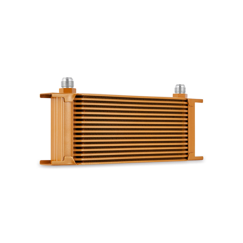 Mishimoto Universal 16-Row Oil Cooler Gold - High-Performance Engine Oil Cooling System