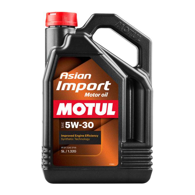 Motul Asian Import Motor Oil 5W-30 – 4 x 1.32 Gallon (5L) Bottles for Efficient Engine Performance