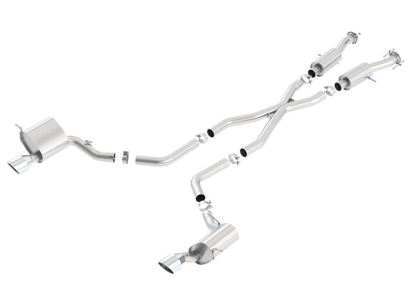 Borla S-Type Dual Round Rolled Exit Cat-Back Exhaust System for 2015-2021 Jeep Grand Cherokee SRT 6.4L V8