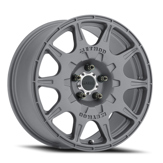 Method MR502 Rally 17x8 Titanium Wheel with +38mm Offset and 5x4.5 Bolt Pattern
