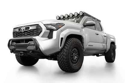 Addictive Desert Designs 2024 Toyota Tacoma Stealth Center Mount Winch Front Bumper with Top Hoop and 20-Inch Light Bar Mount