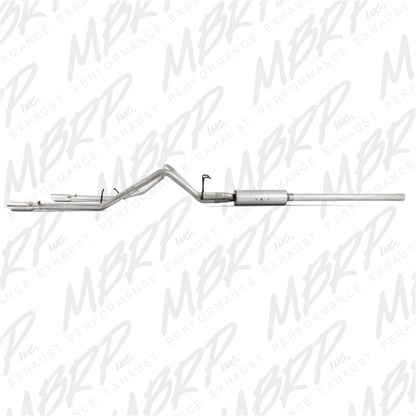 MBRP Armor Lite Series Cat Back Exhaust System for Dodge Ram 1500 2006-2008 with 2.5-Inch Dual Split Rear Exit and 3.5-Inch Tips