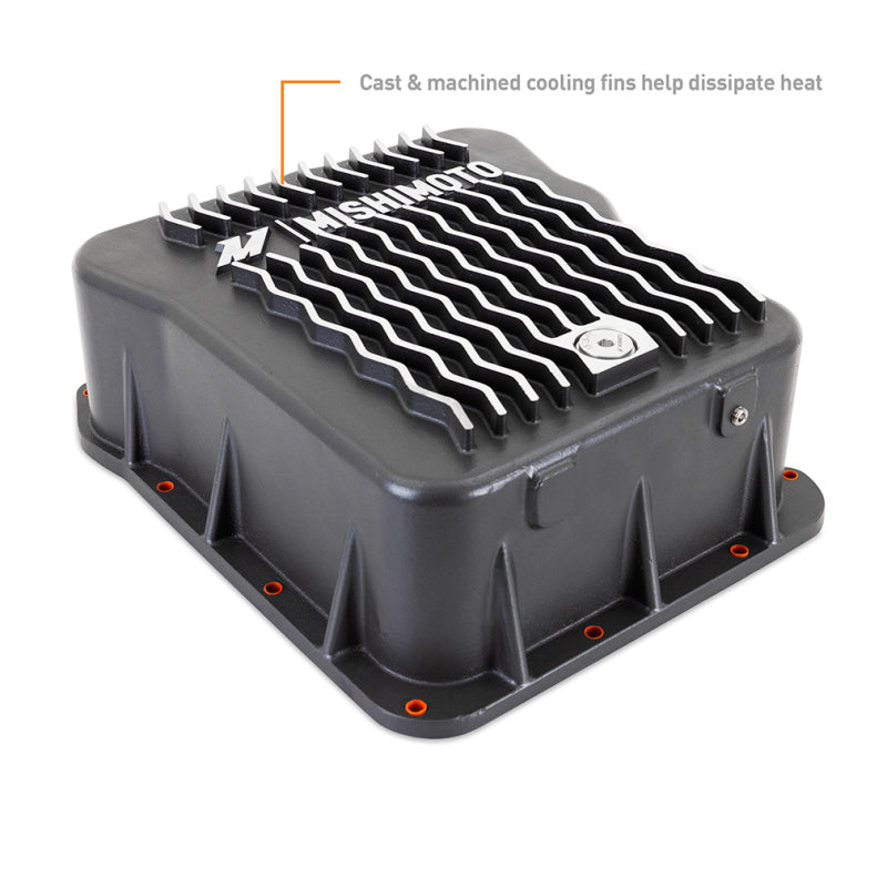 Mishimoto Aluminum Transmission Pan for 2001-2019 Chevy/GMC Duramax 6.6L - Cast Aluminum, Gunmetal Gray Part MMTP-DMAX-01