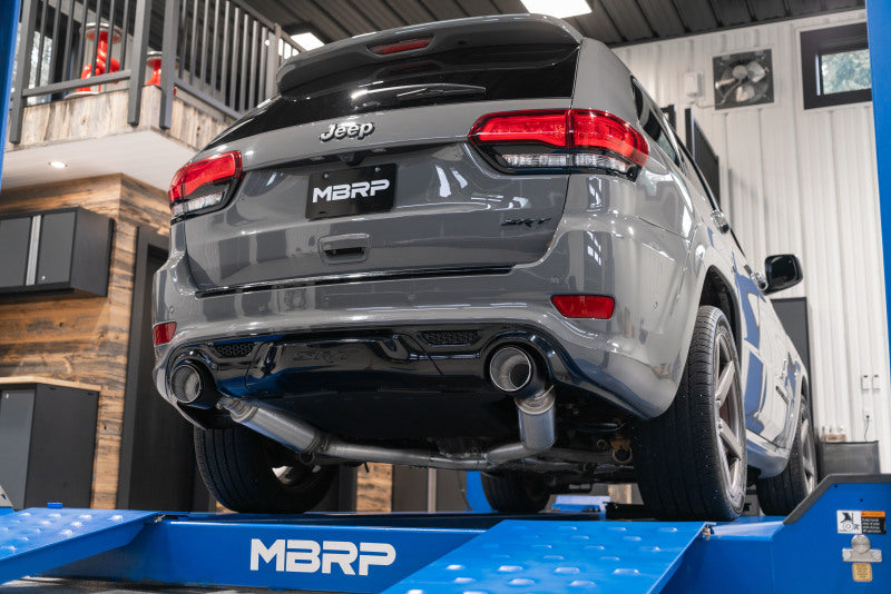 MBRP Armor Pro Series Cat Back Exhaust System for Jeep Grand Cherokee 2012-2021 with Dual Rear Exit and Carbon Fiber Tips