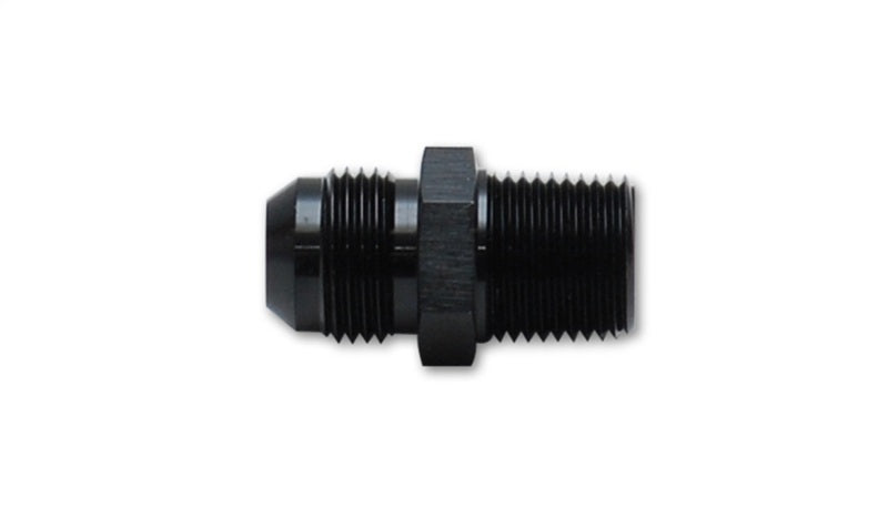 Vibrant Performance Straight Adapter Fitting -12AN to 1 Inch NPT, Aluminum, Black